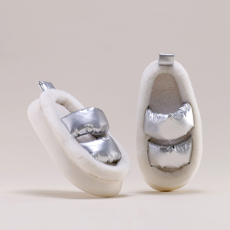 The New Fall And Winter Indoor Thick Bottom  Tread Shit Sense Cotton Slippers plush shoes SAM80