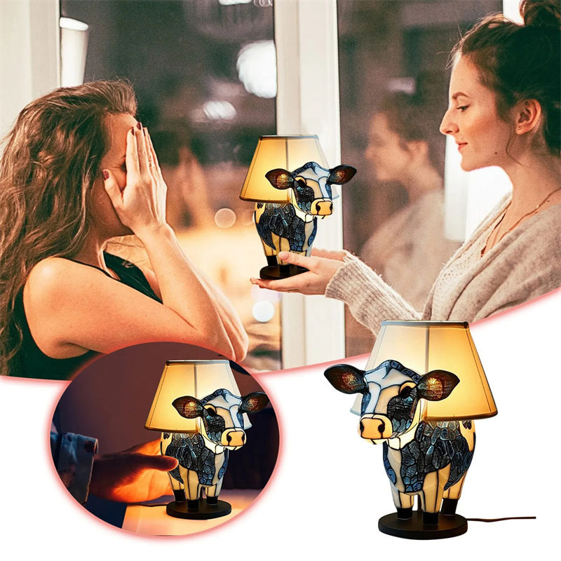 Beautiful Cow Table Lamp Bedside Table Lamp With USB Bedside Lamp For Living Room Bedroom Dormitory Bra Ornament SAM80