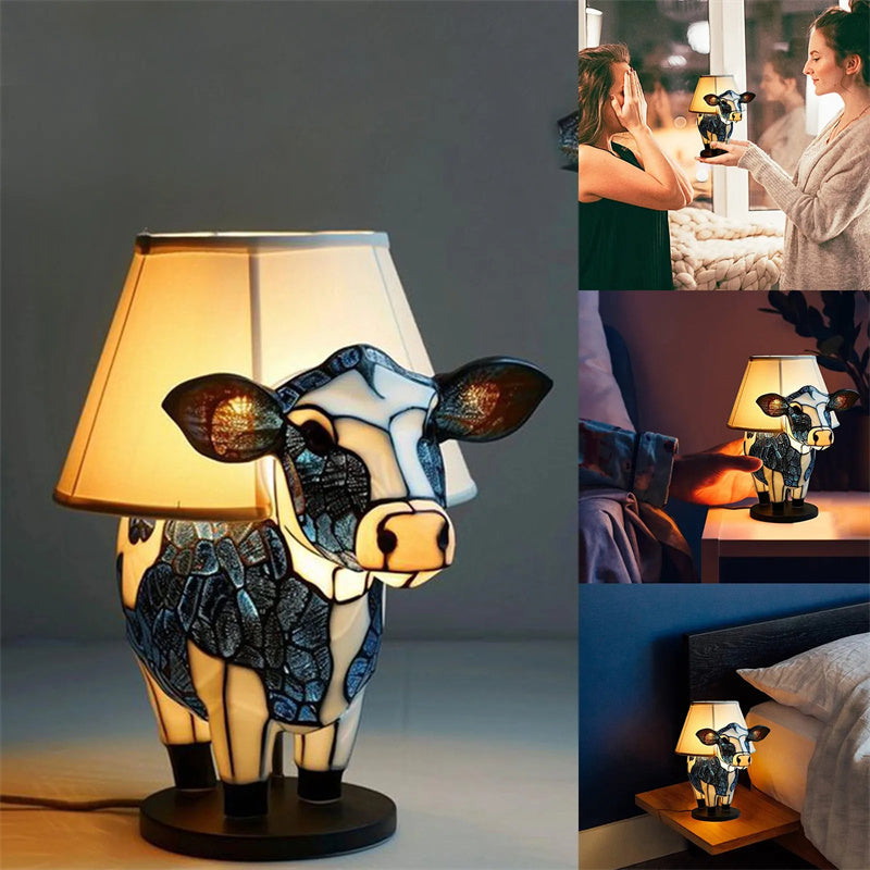 Beautiful Cow Table Lamp Bedside Table Lamp With USB Bedside Lamp For Living Room Bedroom Dormitory Bra Ornament SAM80