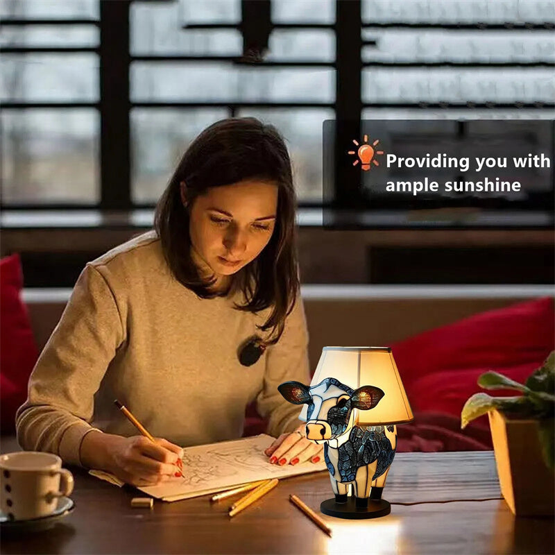 Beautiful Cow Table Lamp Bedside Table Lamp With USB Bedside Lamp For Living Room Bedroom Dormitory Bra Ornament SAM80