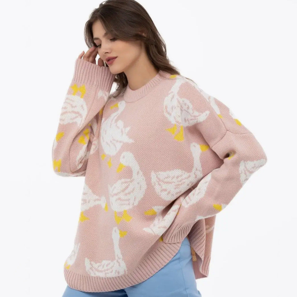 Fashion Personality Duck Print Sweater For Women sweater SAM74
