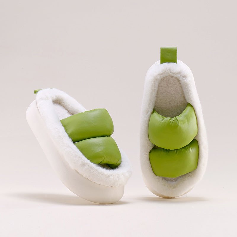 The New Fall And Winter Indoor Thick Bottom  Tread Shit Sense Cotton Slippers plush shoes SAM80