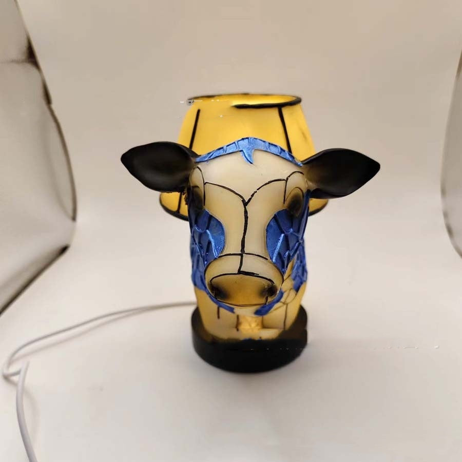 Beautiful Cow Table Lamp Bedside Table Lamp With USB Bedside Lamp For Living Room Bedroom Dormitory Bra Ornament SAM80