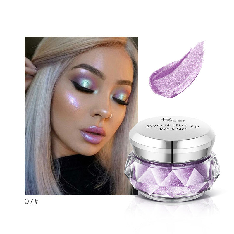 Face Highlighter Jelly Gel Mermaid Eyeshadow Glow Body Glitter Festival Makeup Iluminador Gold Liquid Highlighter Bronzer SAM92