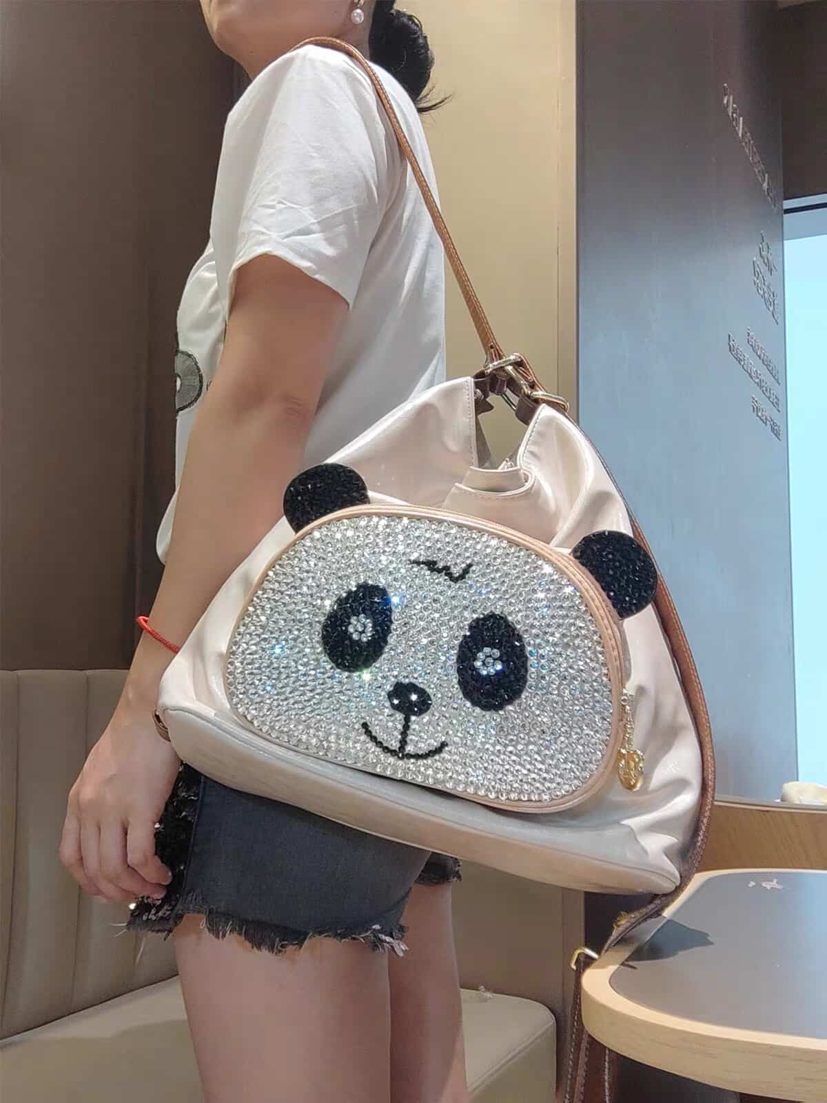 Crystal Panda Rhinestone Shoulder Bag – Cute Luxury Crossbody Bag