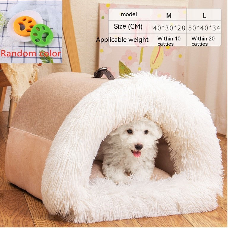 New Splice Portable Pet Nest Portable Autumn And Winter Warm Dog Nest Moisture-proof Long Fur Cat Nest Cross Border Pet Nest SAM96