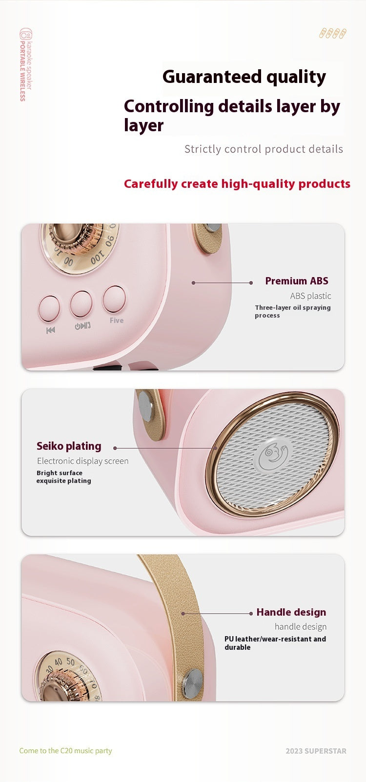 Portable Bluetooth Audio With Wireless Microphone SAM77