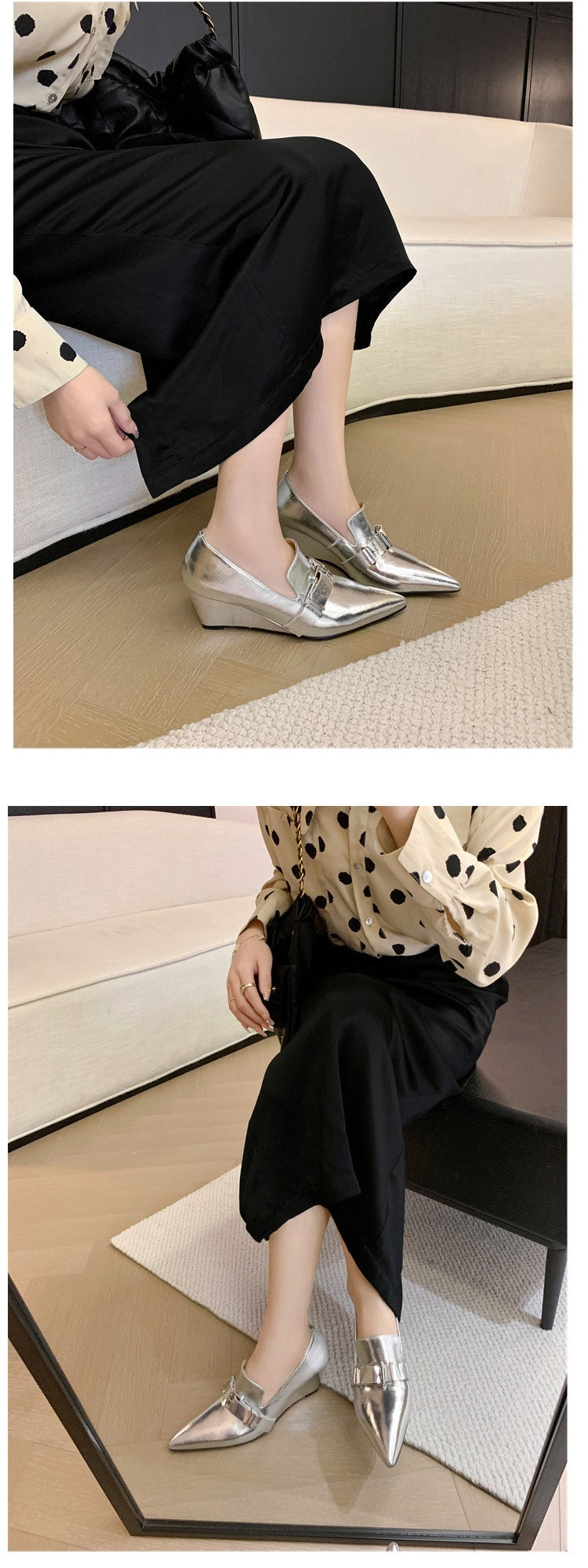 Inside And Outside Leather 65 European And American Belt Buckle Pumps High Heel SAM77