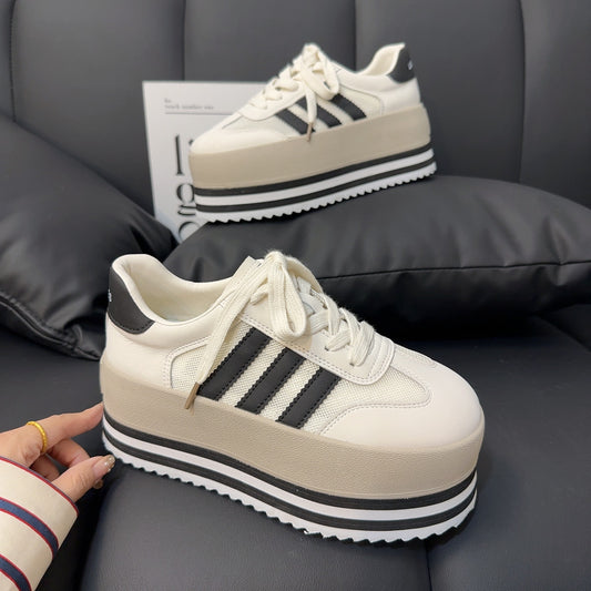 Mesh Thick Sole Heightening Small White Shoes Women's Trendy Summer Sports shoes SAM170
