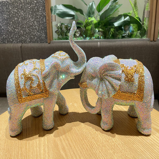 elephant figurines, crystal decor, home accents set of 2 SAM244