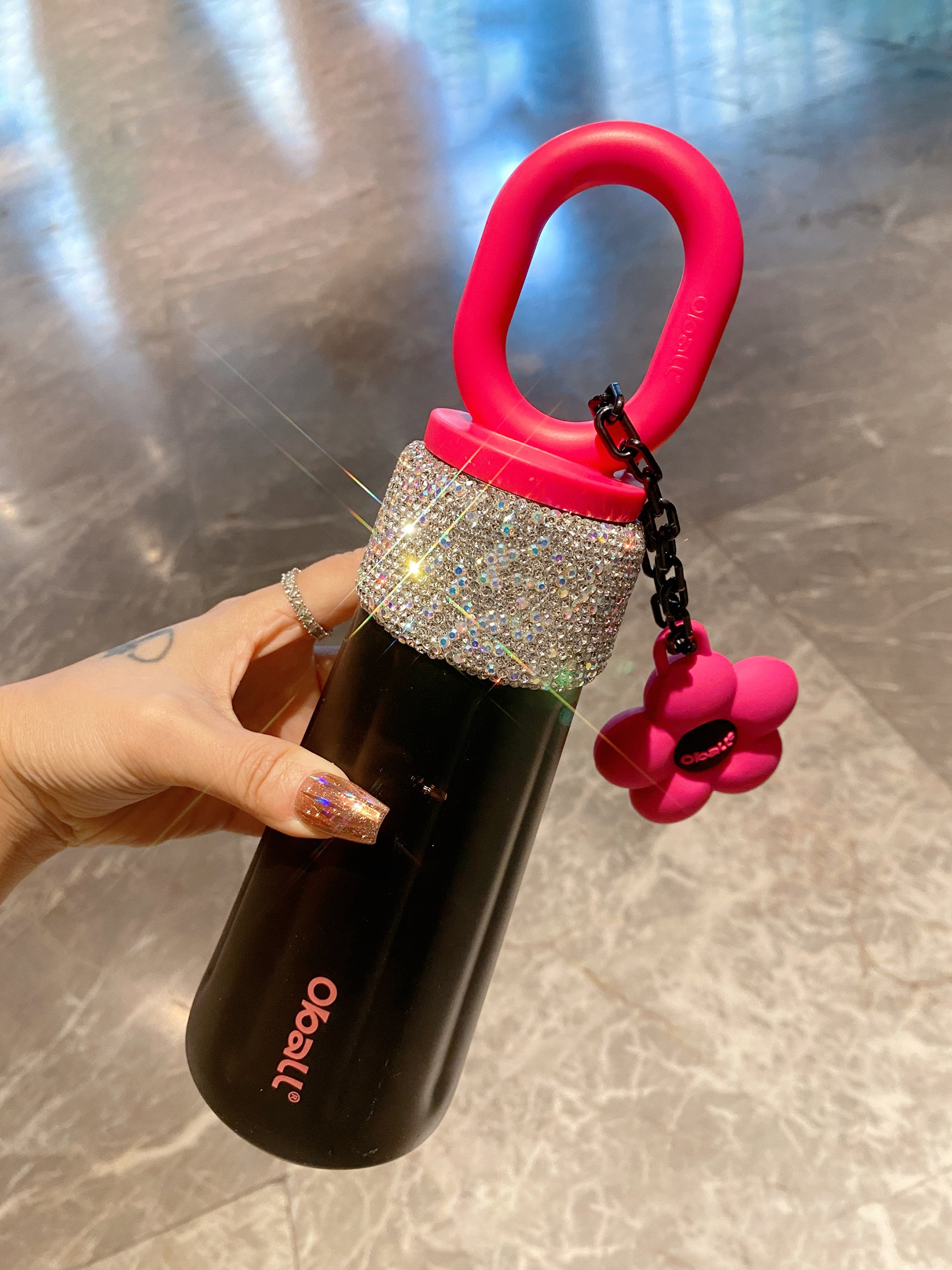 Handheld Insulated Cup, Popular Diamond-Encrusted 316 Stainless Steel Coffee Cup, High-Quality Portable Ins SAM160