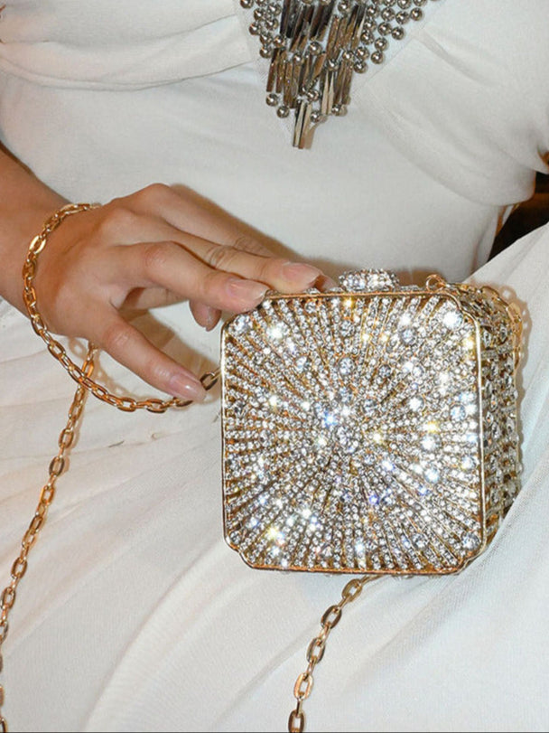 Dazzling Crystal Embellished Clutch Bag SAM614