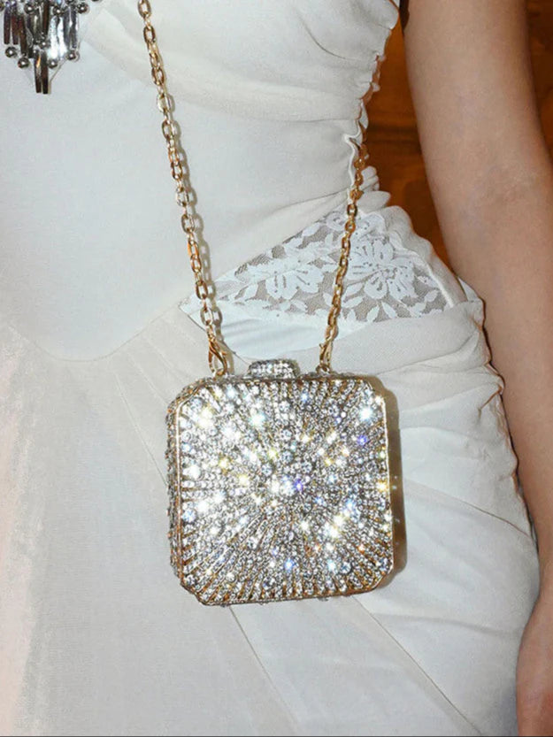 Dazzling Crystal Embellished Clutch Bag SAM614