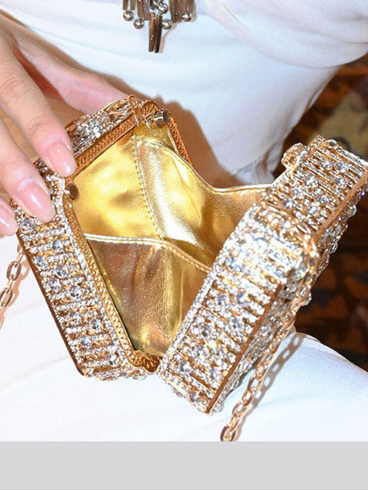 Dazzling Crystal Embellished Clutch Bag SAM614