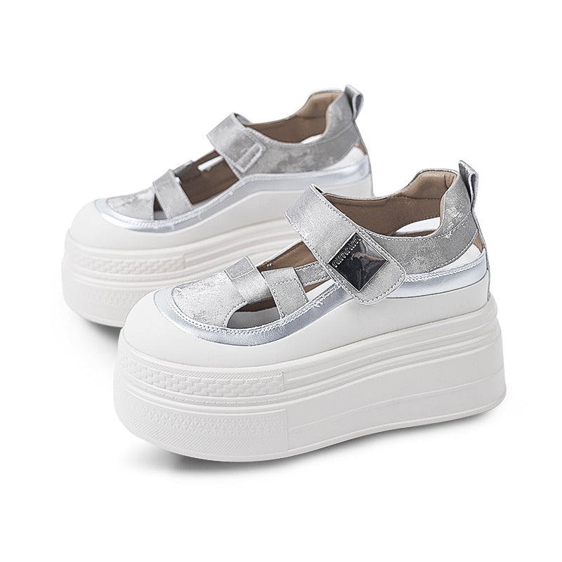 SFH  Summer Classic Retro Style Soft Sole 10CM Heightening Platform heel Women's Shoes heel height shoe