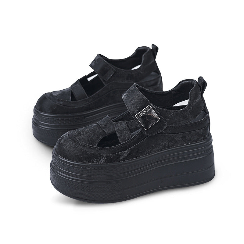 SFH  Summer Classic Retro Style Soft Sole 10CM Heightening Platform heel Women's Shoes heel height shoe