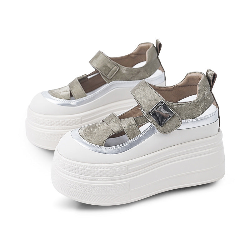 SFH  Summer Classic Retro Style Soft Sole 10CM Heightening Platform heel Women's Shoes heel height shoe