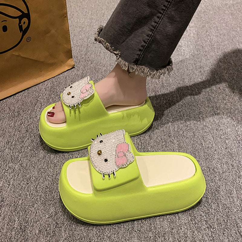 SFH thick-soled height-increasing sandals for women to wear outside in summer, home and indoor Internet celebrity beach slippers