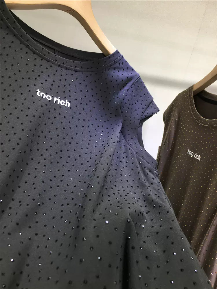 Tshirt Dress diamond dress slim fit A-line skirt sleeveless skirt mid-length hip-hugging T-shirt skirt summer flash dress