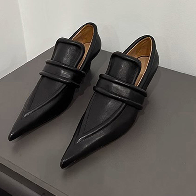 low top high top shoes French retro pointed toe fashionable boots for women with deep mouth loafers thick skin SAM656