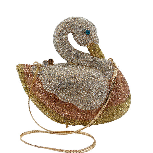 Luxury clutch diamond-set dinner bag animal swan SAM300