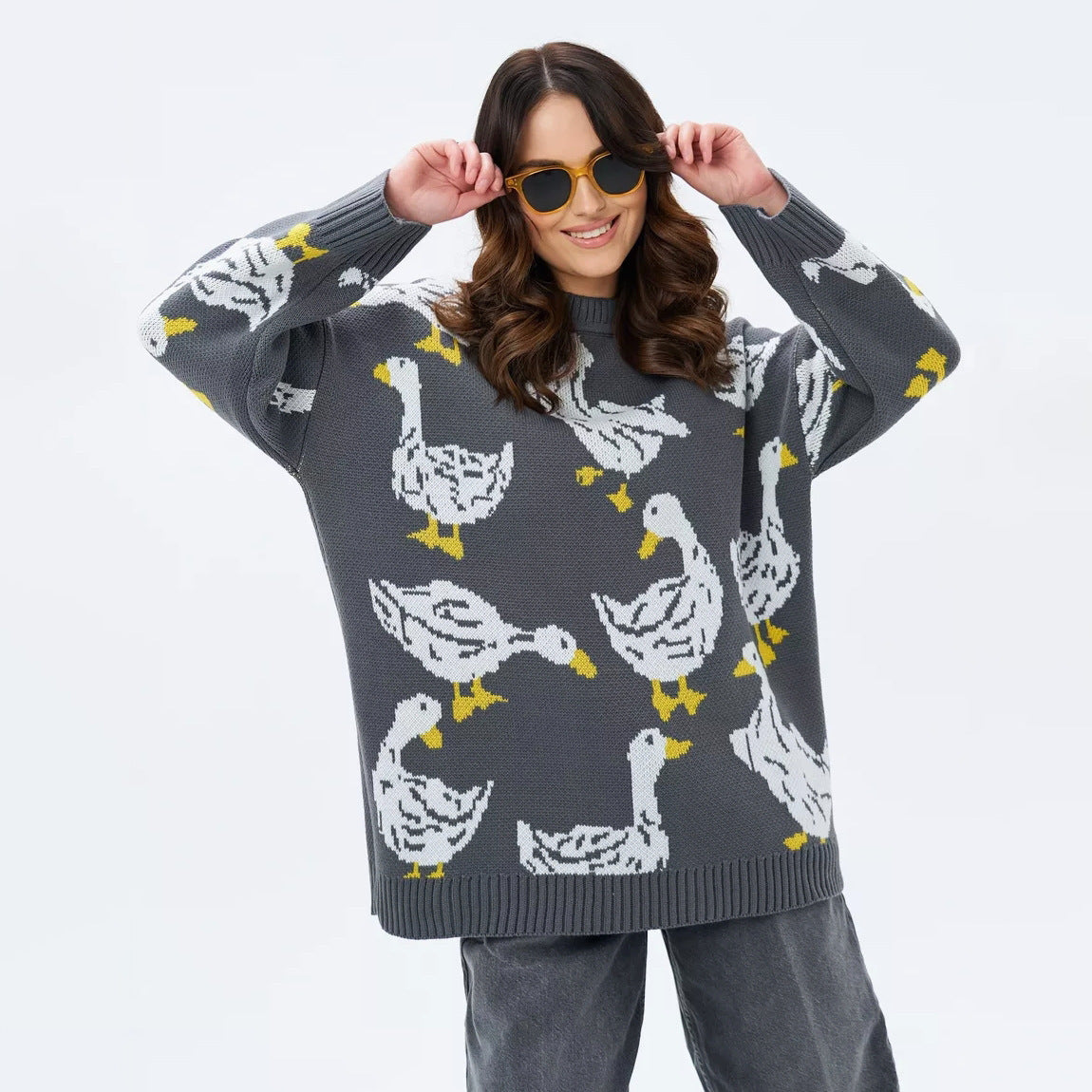 Fashion Personality Duck Print Sweater For Women sweater SAM74