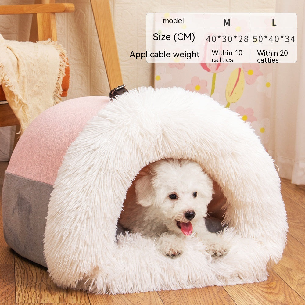 New Splice Portable Pet Nest Portable Autumn And Winter Warm Dog Nest Moisture-proof Long Fur Cat Nest Cross Border Pet Nest SAM96