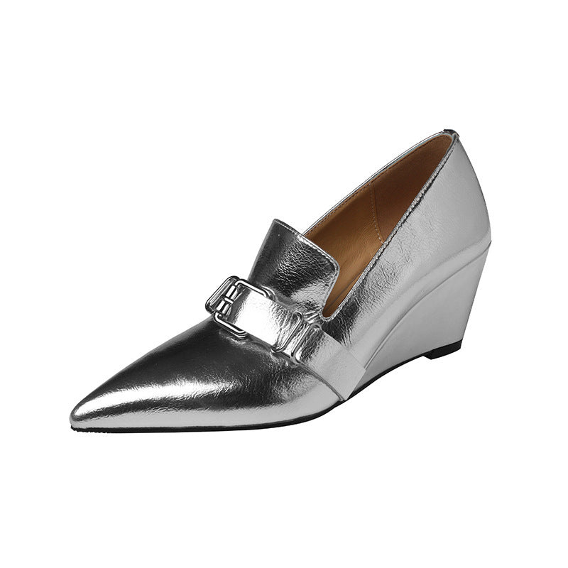 Inside And Outside Leather 65 European And American Belt Buckle Pumps High Heel SAM77