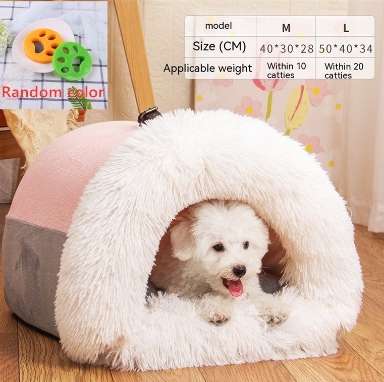 New Splice Portable Pet Nest Portable Autumn And Winter Warm Dog Nest Moisture-proof Long Fur Cat Nest Cross Border Pet Nest SAM96