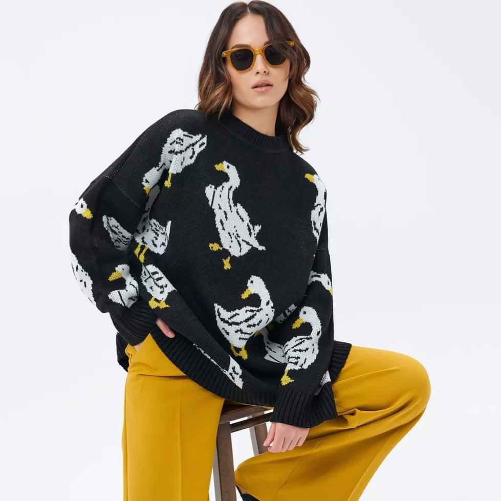 Fashion Personality Duck Print Sweater For Women sweater SAM74