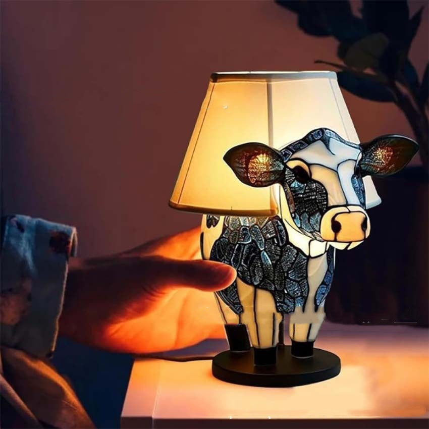 Beautiful Cow Table Lamp Bedside Table Lamp With USB Bedside Lamp For Living Room Bedroom Dormitory Bra Ornament SAM80