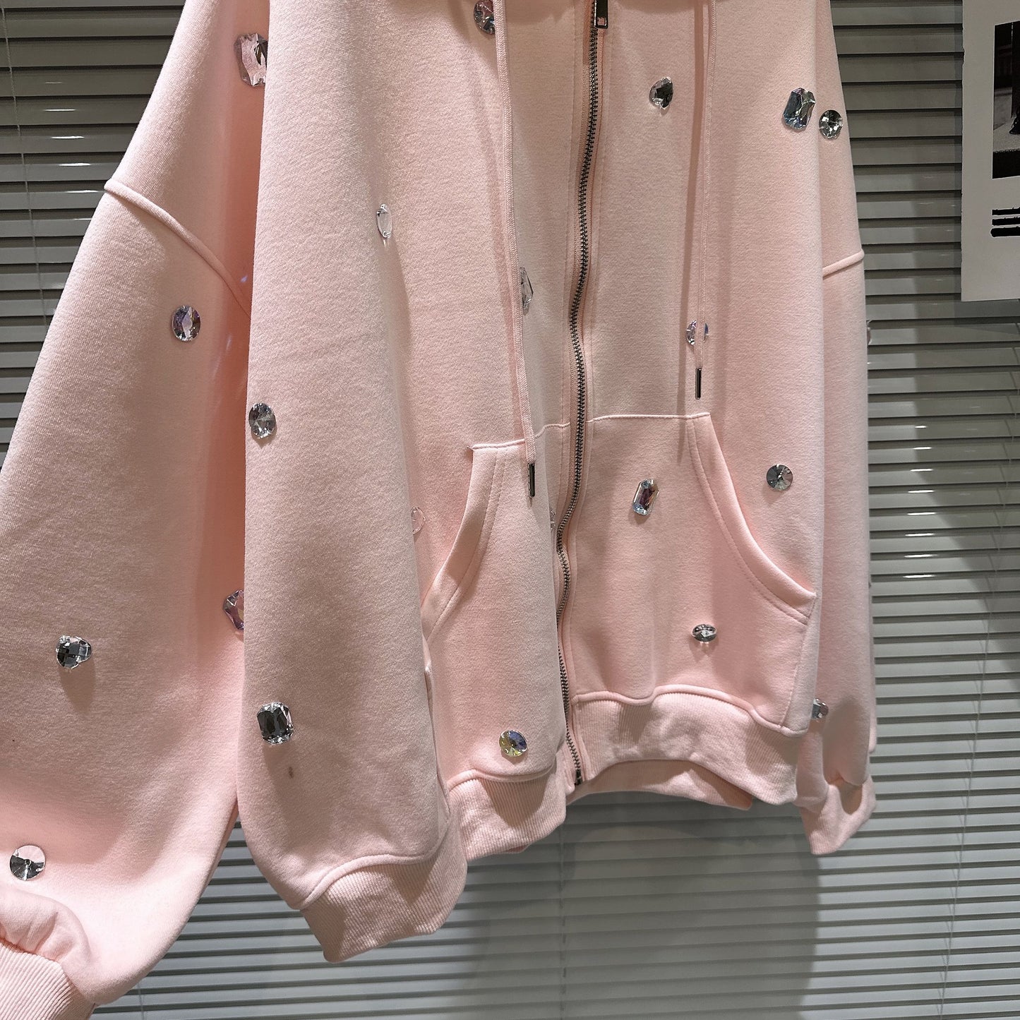 Rhinestone Embellished Hoodie and Sweatpants Set SAM625