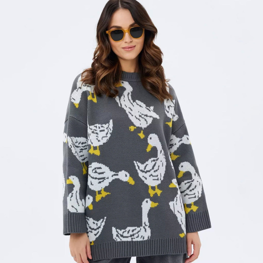 Fashion Personality Duck Print Sweater For Women sweater SAM74
