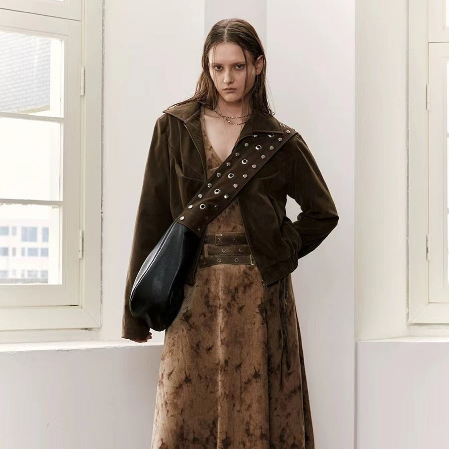 Punk Women Shoulder Bags Y2K Individuality Rivet Large Capacity Messenger Bag Luxury Designer Vintage Moto Style Bag Female SAM106