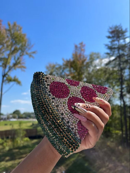 Rhinestones watermelon clutch SAM671