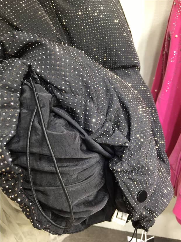 winter rhinestone bomber warm jacket coat SAM109