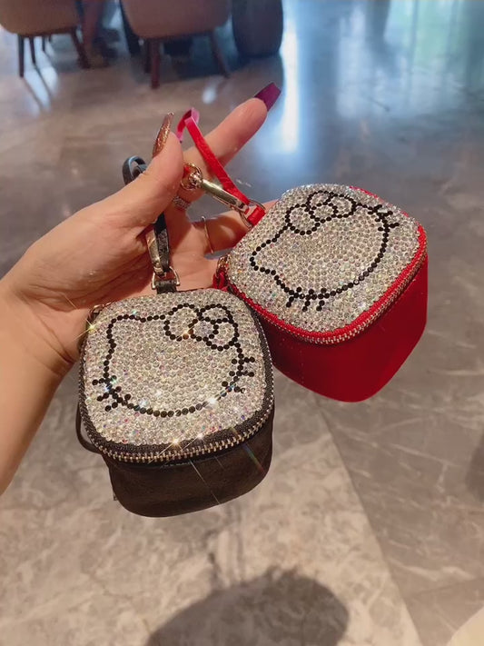 Cute cartoon KT short wallet ladies high-grade genuine leather small card holder multifunctional wallet