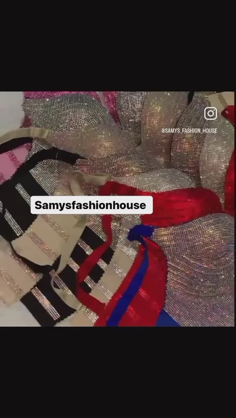 SFH rhinestones sparkling diamonds handmade hot diamonds stage seamless brallet  bikini wear