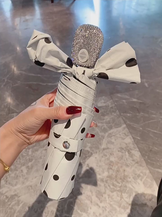 3-fold, 8-bone fully automatic sunshade, rain or shine, retro, compact, portable, sunscreen and anti-UV female folding sun umbrella