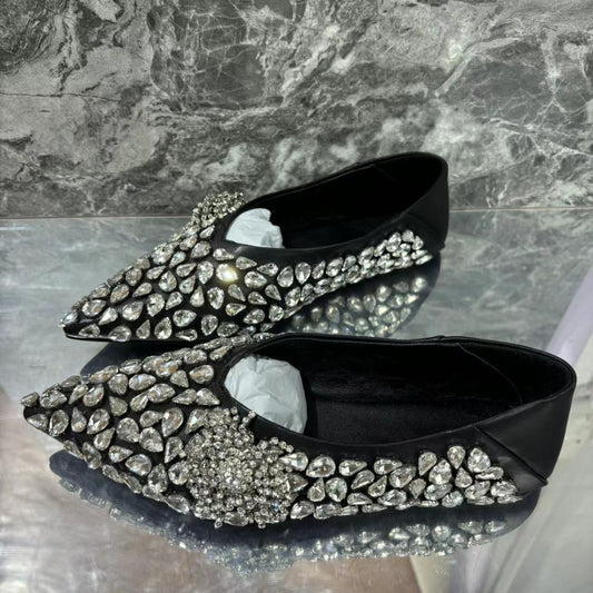 Rhinestone high quality luxury flats SAM300