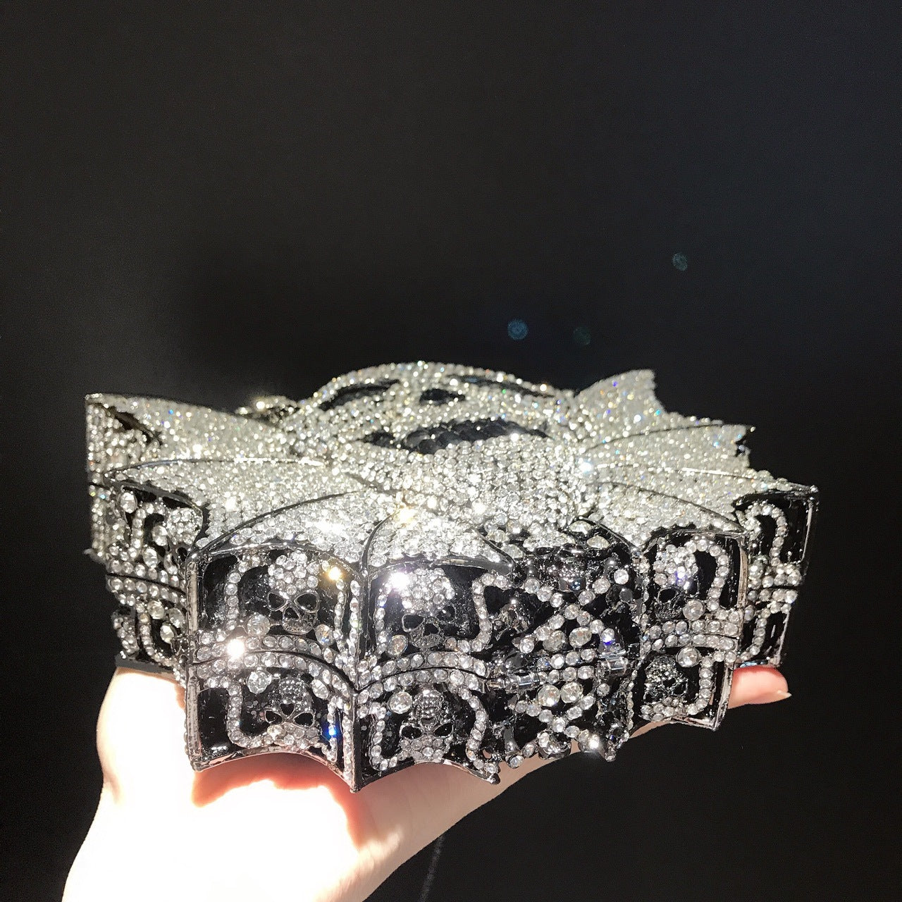 Crystal Skull batman Clutch new bat diamond evening bag SAM644