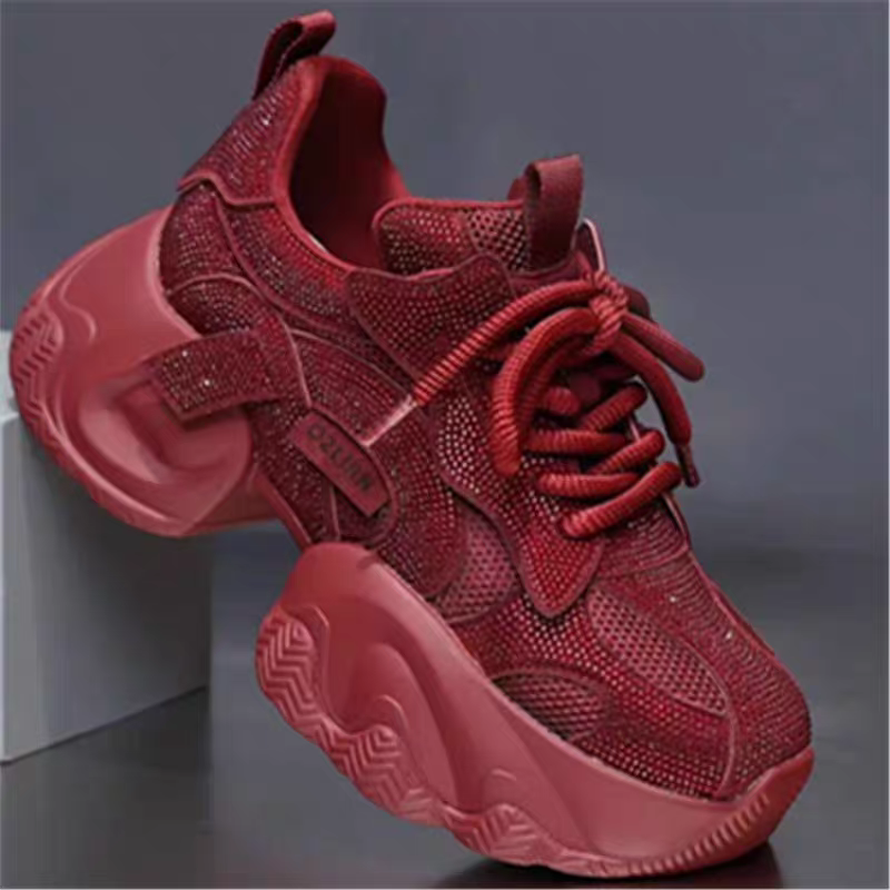 SFH rhinestone 6cm sole heightening shoes autumn winter sport shoes new style fashionable shoes SAM62