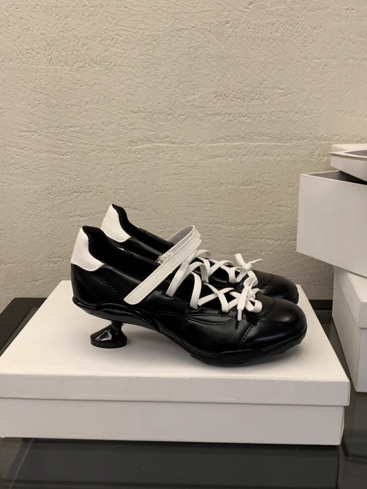 2025 Spring New Silver Cross Strap Ballet Shoes Women Bowknot High Heels Niche Design Mary Jane Shoes SAM107