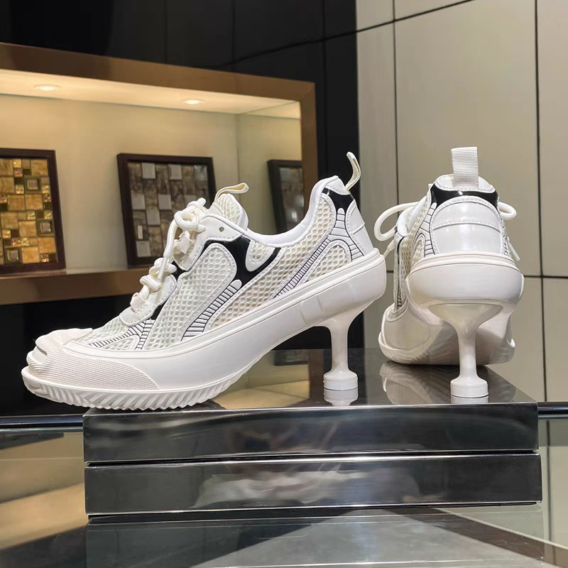 High-heeled dad shoes for women 2025 spring and summer new all-match breathable lace-up fashion sports height-enhancing mesh casual shoes SAM200