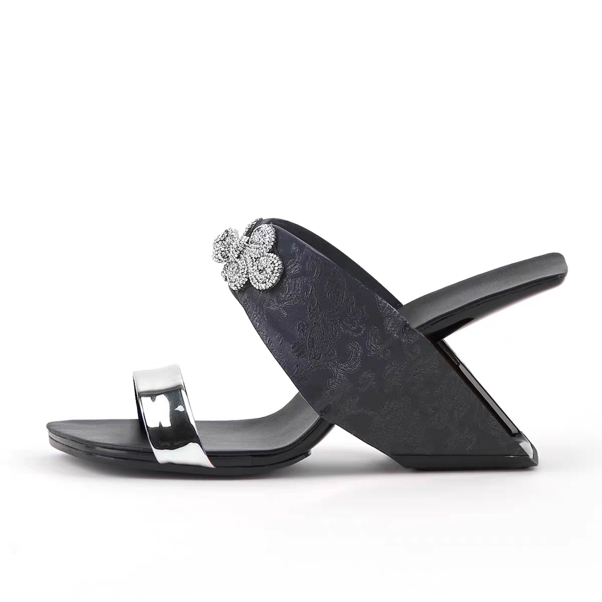 Color Block High Heel Sandals with Open Toe and Roman Ankle Strap SAM603