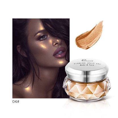 Face Highlighter Jelly Gel Mermaid Eyeshadow Glow Body Glitter Festival Makeup Iluminador Gold Liquid Highlighter Bronzer SAM92