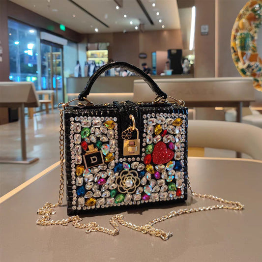 Luxury Crystal Embellished Box Bag