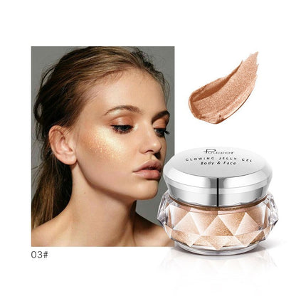 Face Highlighter Jelly Gel Mermaid Eyeshadow Glow Body Glitter Festival Makeup Iluminador Gold Liquid Highlighter Bronzer SAM92