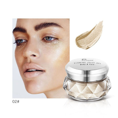 Face Highlighter Jelly Gel Mermaid Eyeshadow Glow Body Glitter Festival Makeup Iluminador Gold Liquid Highlighter Bronzer SAM92