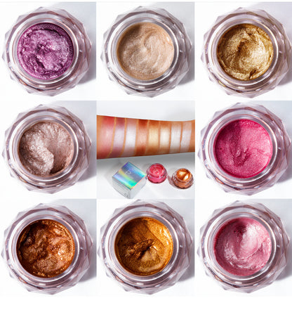 Face Highlighter Jelly Gel Mermaid Eyeshadow Glow Body Glitter Festival Makeup Iluminador Gold Liquid Highlighter Bronzer SAM92
